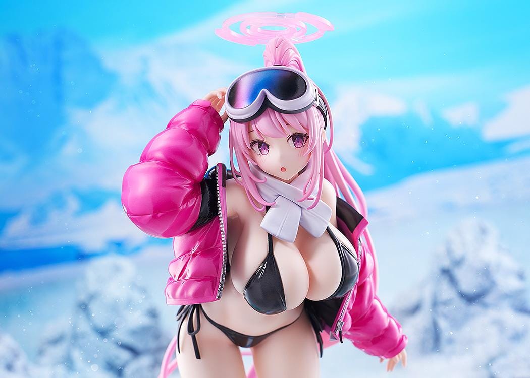 Blue Archive Eimi swimsuit 1/7 scale figure with pink jacket black bikini and long pink hair