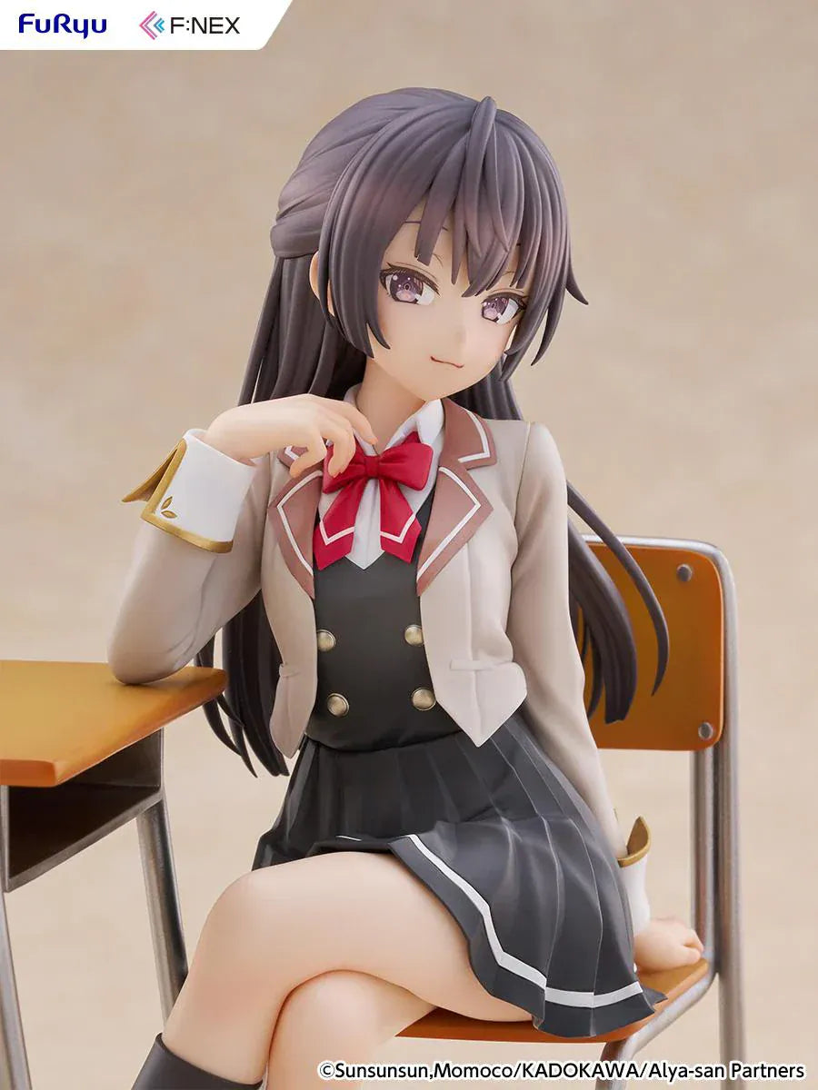 Alya Sometimes Hides Her Feelings in Russian Yuki Suou 1/7 scale figure sitting at a classroom desk in school uniform with crossed legs