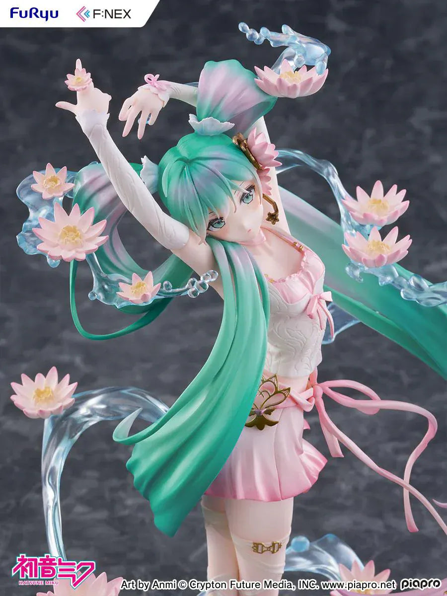 Vocaloid Hatsune Miku Water Lily Ver. 1/7 scale figure with flowing hair translucent water effects and lotus flowers