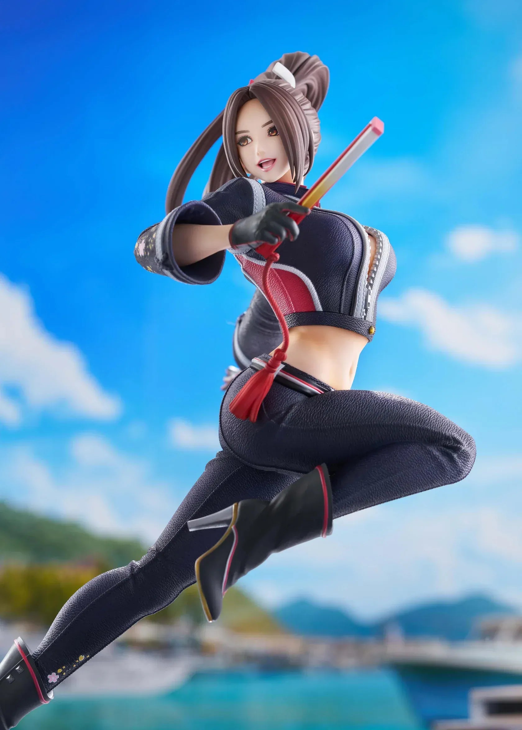 Mai Shiranui City of the Wolves 1/7 scale figure in dynamic action pose with modern ninja outfit