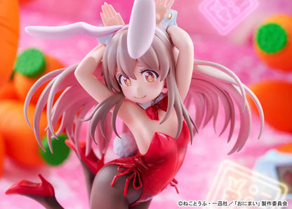 ONIMAI I'm Now Your Sister Mahiro Oyama Bunny Girl Style 1/7 Scale Figure featuring Mahiro in a red bunny outfit with bunny ears, flowing hair, tights, and themed display base.
