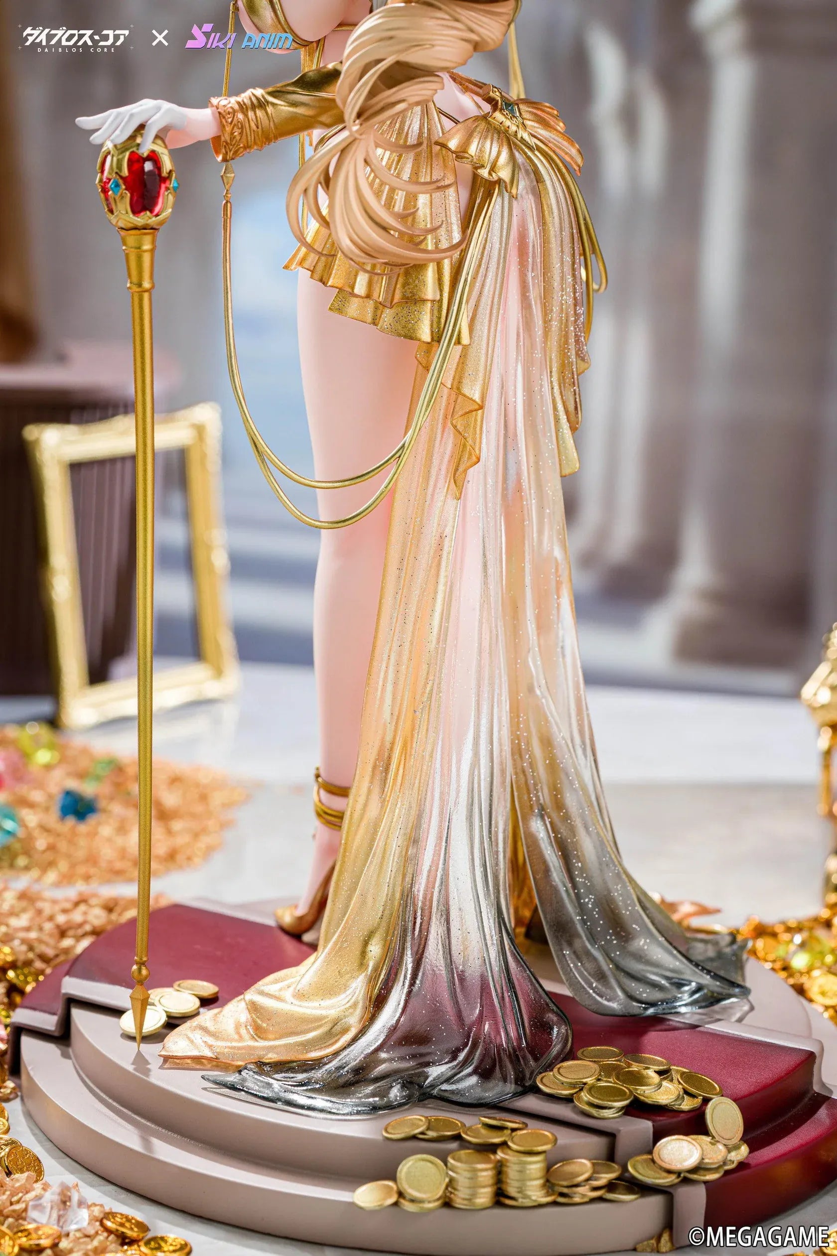 Daiblos Core Lobera Hot Passion Night Ver. 1/6 Scale Figure wearing an ornate gold outfit with jeweled accessories and decorative staff
