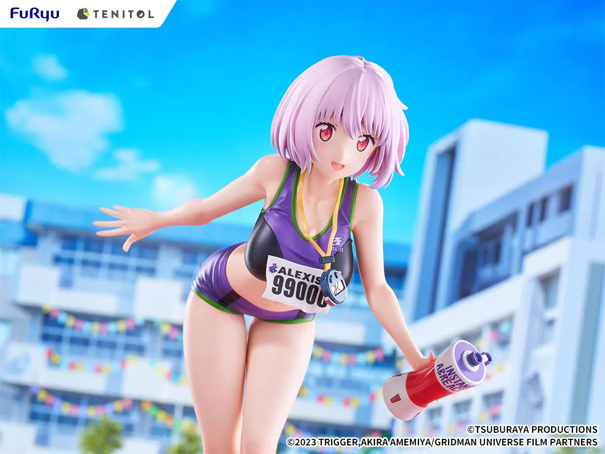 Gridman Universe Tenitol Tall Akane Shinjo Sportswear Ver. Figure in purple athletic outfit holding a water bottle