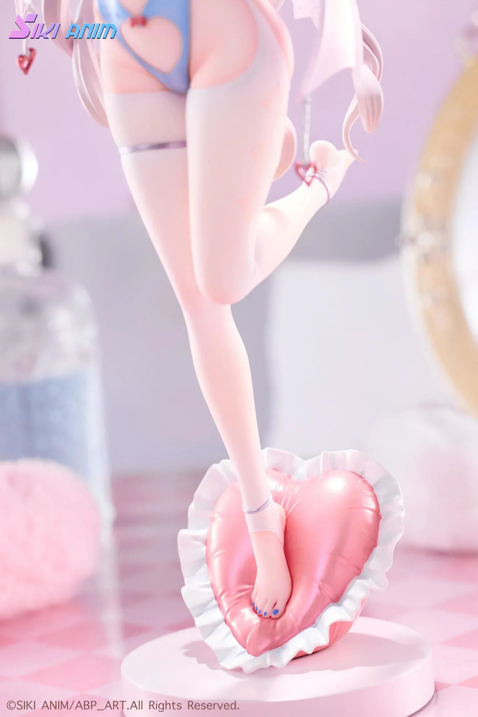 AbP_Art Illustration Sayume 1/6 scale figure with pastel blue outfit, small wings, long silver hair, and heart-shaped display base