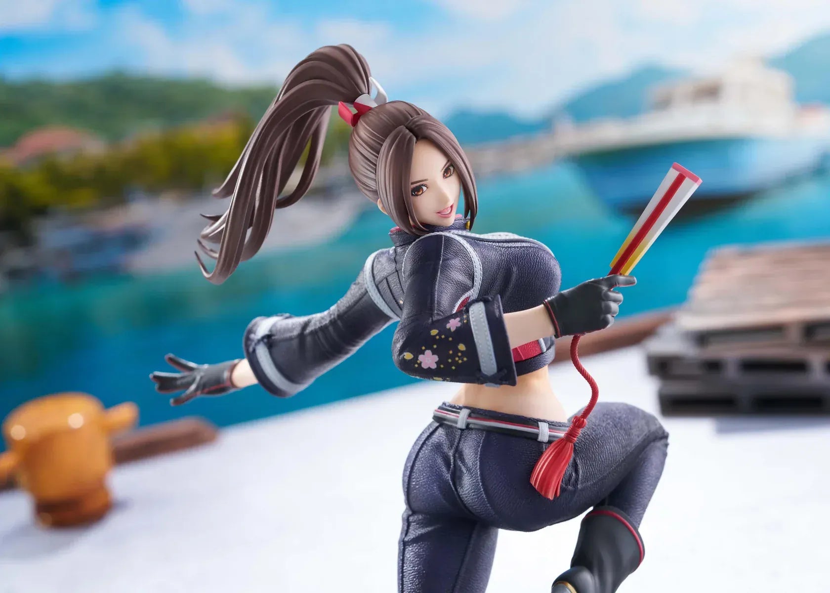 Mai Shiranui City of the Wolves 1/7 scale figure in dynamic action pose with modern ninja outfit