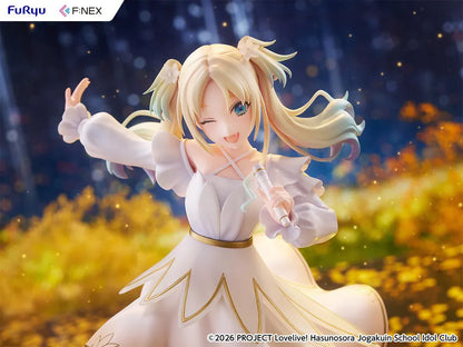 Love Live Hasunosora Girls' High School Idol Club Rurino Osawa 1/7 Scale Figure in white idol dress holding a microphone