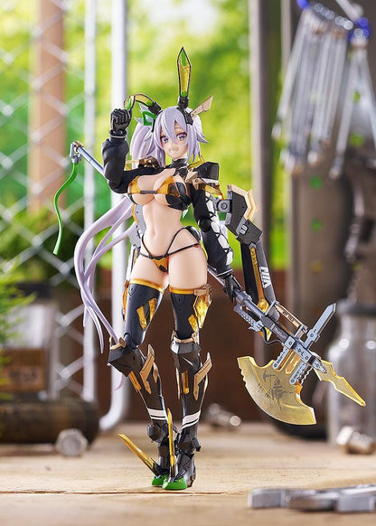BUNNY SUIT PLANNING figma Silva Barrelline Figure featuring Silva with lavender hair, black-and-gold armored bunny suit, mechanical armor details, and large weapon accessory.