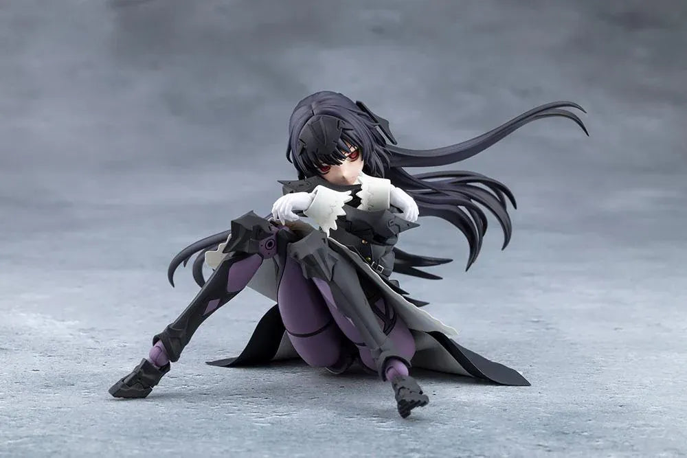 Megalomaria Unlimited Universe Maria Kagaribi Dress Code model kit wearing a gothic black dress and holding a red-bladed sword.