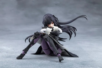 Megalomaria Unlimited Universe Maria Kagaribi Dress Code model kit wearing a gothic black dress and holding a red-bladed sword.