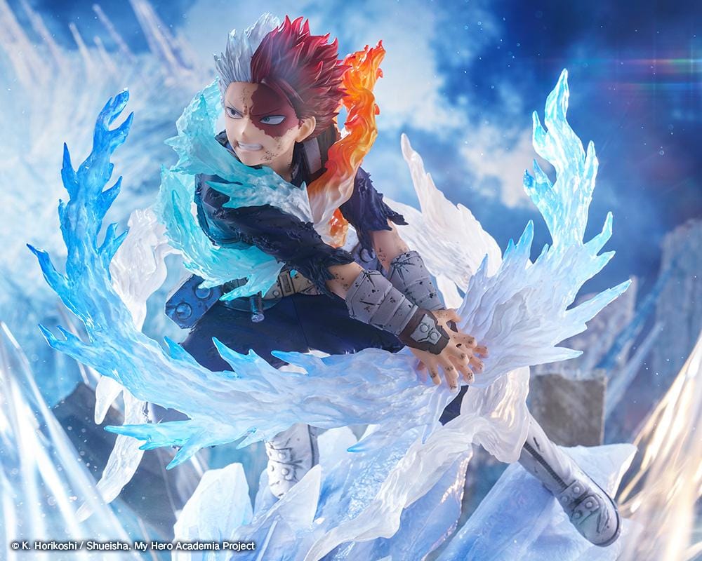 Shoto Todoroki Coldflames Pale Blade 1/8 scale figure with ice and fire effects from My Hero Academia