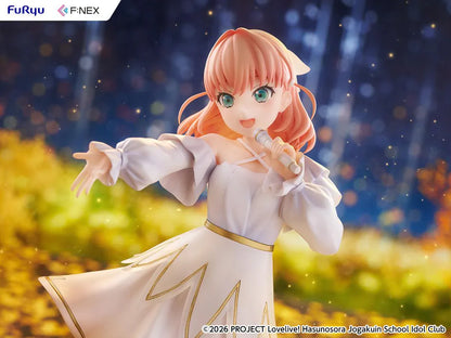 Love Live Hasunosora Girls' High School Idol Club Kaho Hinoshita 1/7 Scale Figure in white idol dress on decorative base