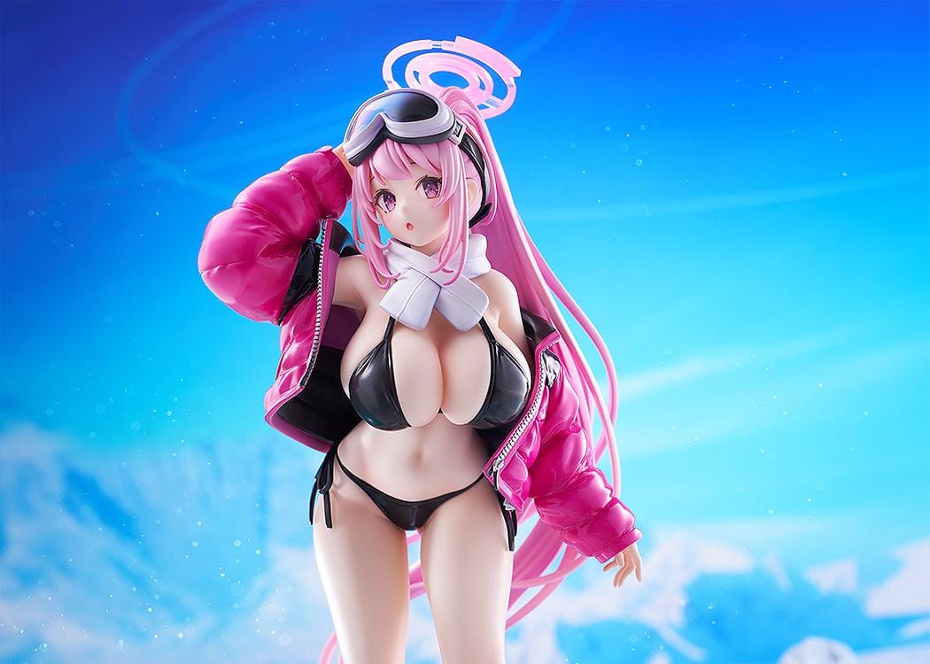 Blue Archive Eimi swimsuit 1/7 scale figure with pink jacket black bikini and long pink hair