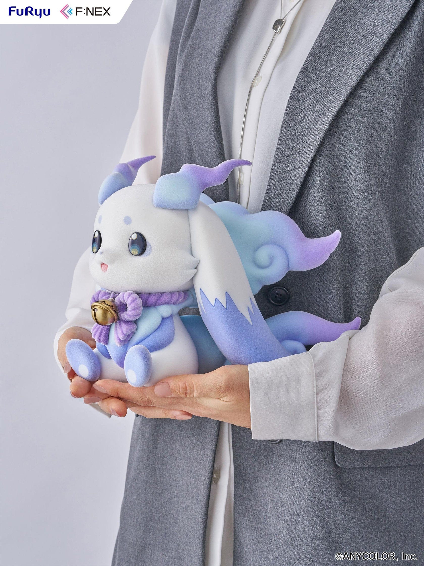 Nijisanji Lunlun 1/2 scale flocked soft vinyl figure featuring pastel colors and bell accessory