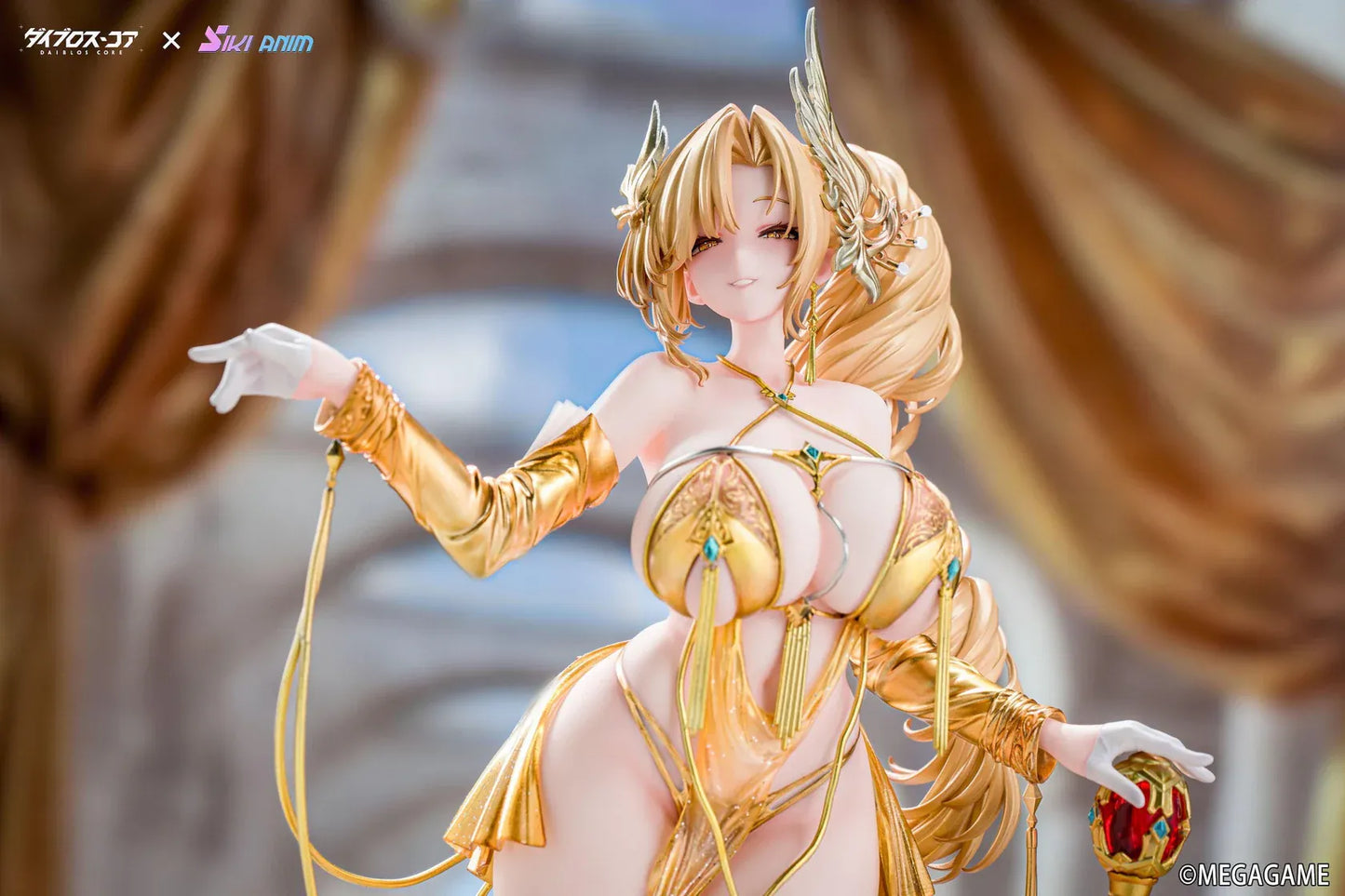 Daiblos Core Lobera Hot Passion Night Ver. 1/6 Scale Figure wearing an ornate gold outfit with jeweled accessories and decorative staff