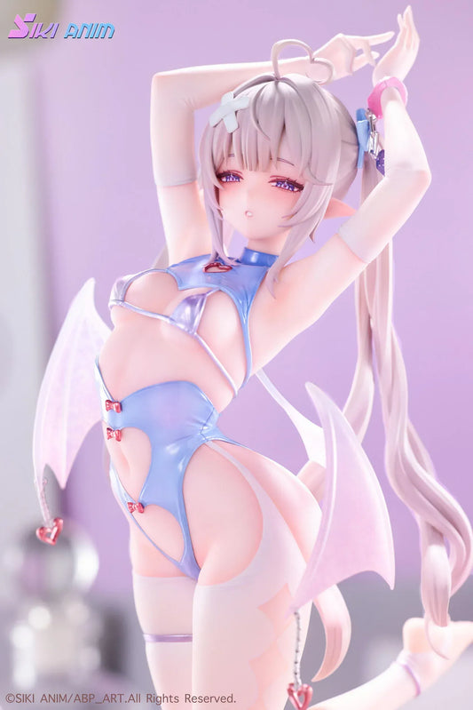 AbP_Art Illustration Sayume 1/6 scale figure with pastel blue outfit, small wings, long silver hair, and heart-shaped display base