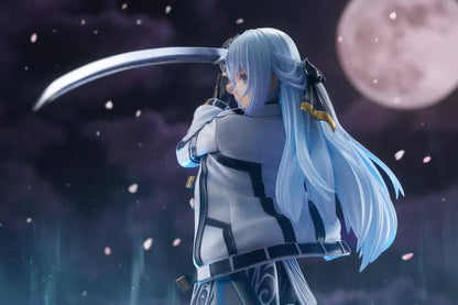 Trails through Daybreak Shizuna Rem Misurugi 1/8 scale figure with flowing pale blue hair, a white jacket, and a sword raised above her head.