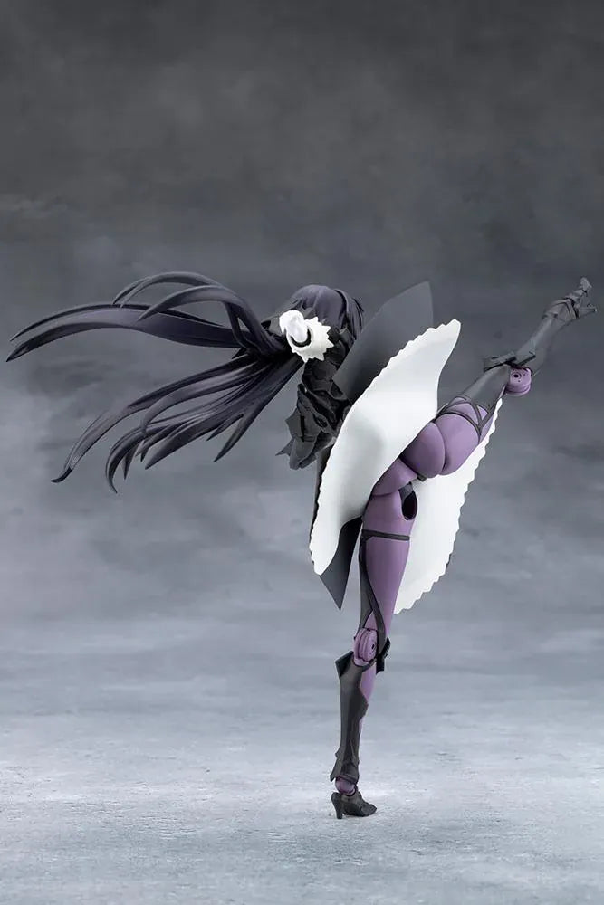 Megalomaria Unlimited Universe Maria Kagaribi Dress Code model kit wearing a gothic black dress and holding a red-bladed sword.