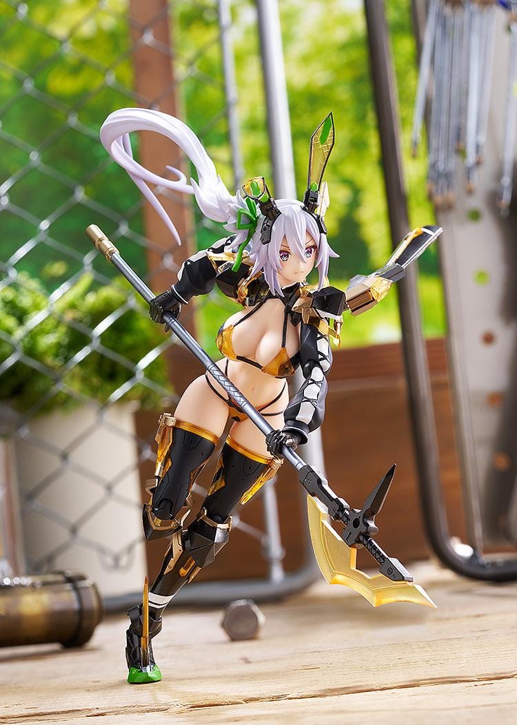 BUNNY SUIT PLANNING figma Silva Barrelline Figure featuring Silva with lavender hair, black-and-gold armored bunny suit, mechanical armor details, and large weapon accessory.