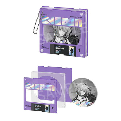 Zenless Zone Zero Evelyn Chevalier 1/7 scale figure by APEX Toys standing on display base wearing black combat outfit with red-lined cape.