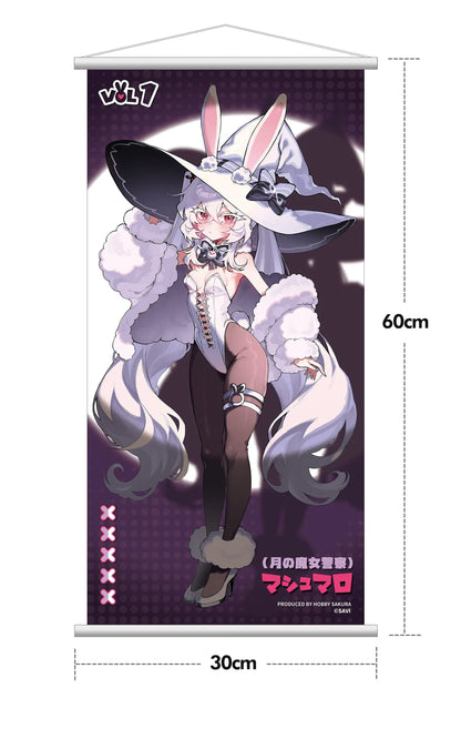 Moon Witch Police Marshmallow Deluxe Ver. 1/6 Scale Figure featuring Marshmallow with silver hair, bunny ear witch hat, lavender outfit, fluffy sleeve accents, bunny companions, and moon-themed display base.