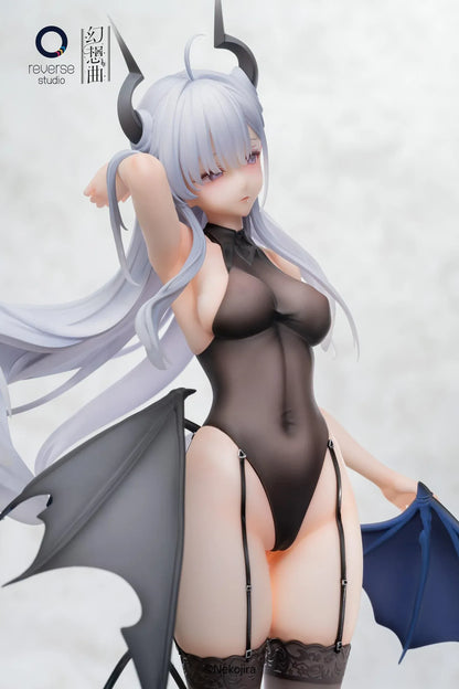 Fantasias Series Thea-chan Apprentice Succubus 1/6 scale figure set featuring two versions with horns tail and silver hair collectible