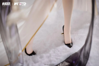 GODDESS OF VICTORY NIKKE Crown Glorious Flower 1/4 Scale Figure in an elegant white black and gold floral outfit