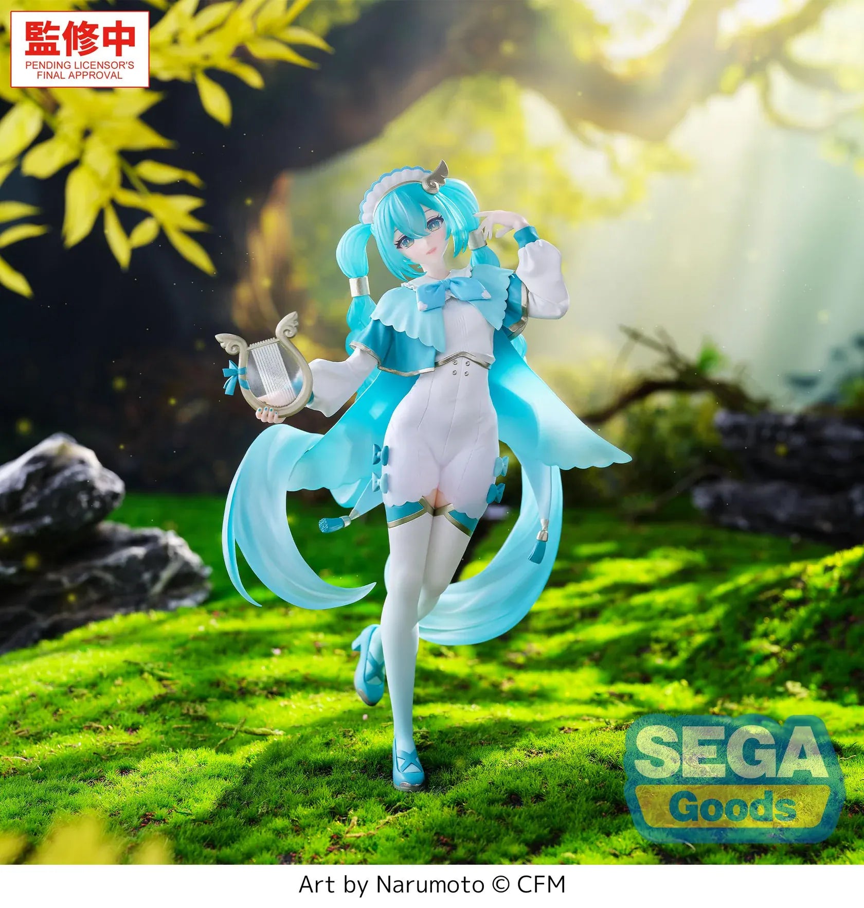 Vocaloid Luminasta Hatsune Miku Wandering Minstrel Version anime figure holding a lyre