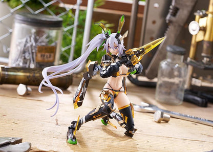 BUNNY SUIT PLANNING figma Silva Barrelline Figure featuring Silva with lavender hair, black-and-gold armored bunny suit, mechanical armor details, and large weapon accessory.
