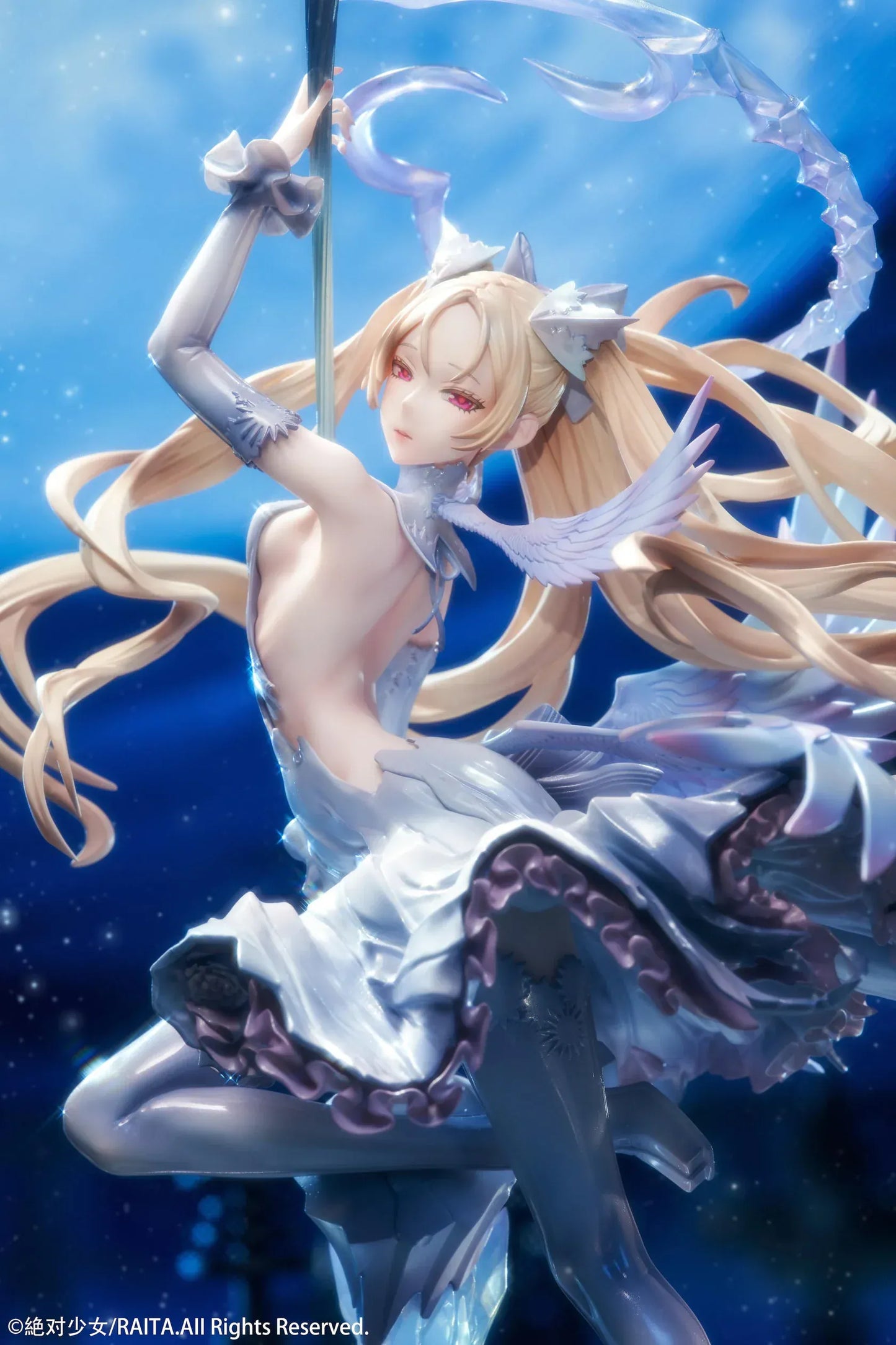 Zettai Junpaku Mahou Shoujo Kotone Sasaki 1/7 scale figure holding staff with flowing hair and magical effects