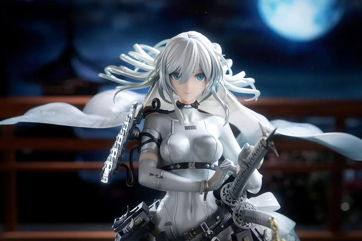 SWAV Illustration Tactical Bride Awayuki 1/7 Scale Figure in white bridal outfit with armor and sword accessories
