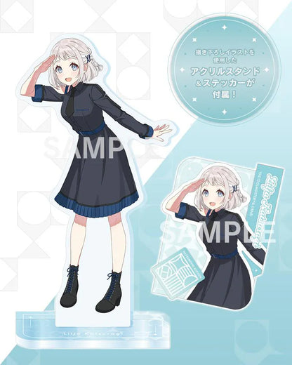 The Idolmaster Gakuen Lilja Katsuragi Hakusen DX Ver. 1/7 Scale Figure featuring Lilja with short silver hair, black dress with blue accents, boots, and themed display base.