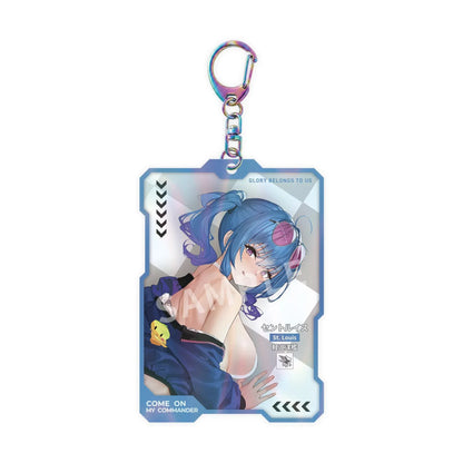 Azur Lane St. Louis Race Queen Ver. 1/7 Scale Figure with blue hair, umbrella, racing outfit, display cases, mascot detail, and bonus item