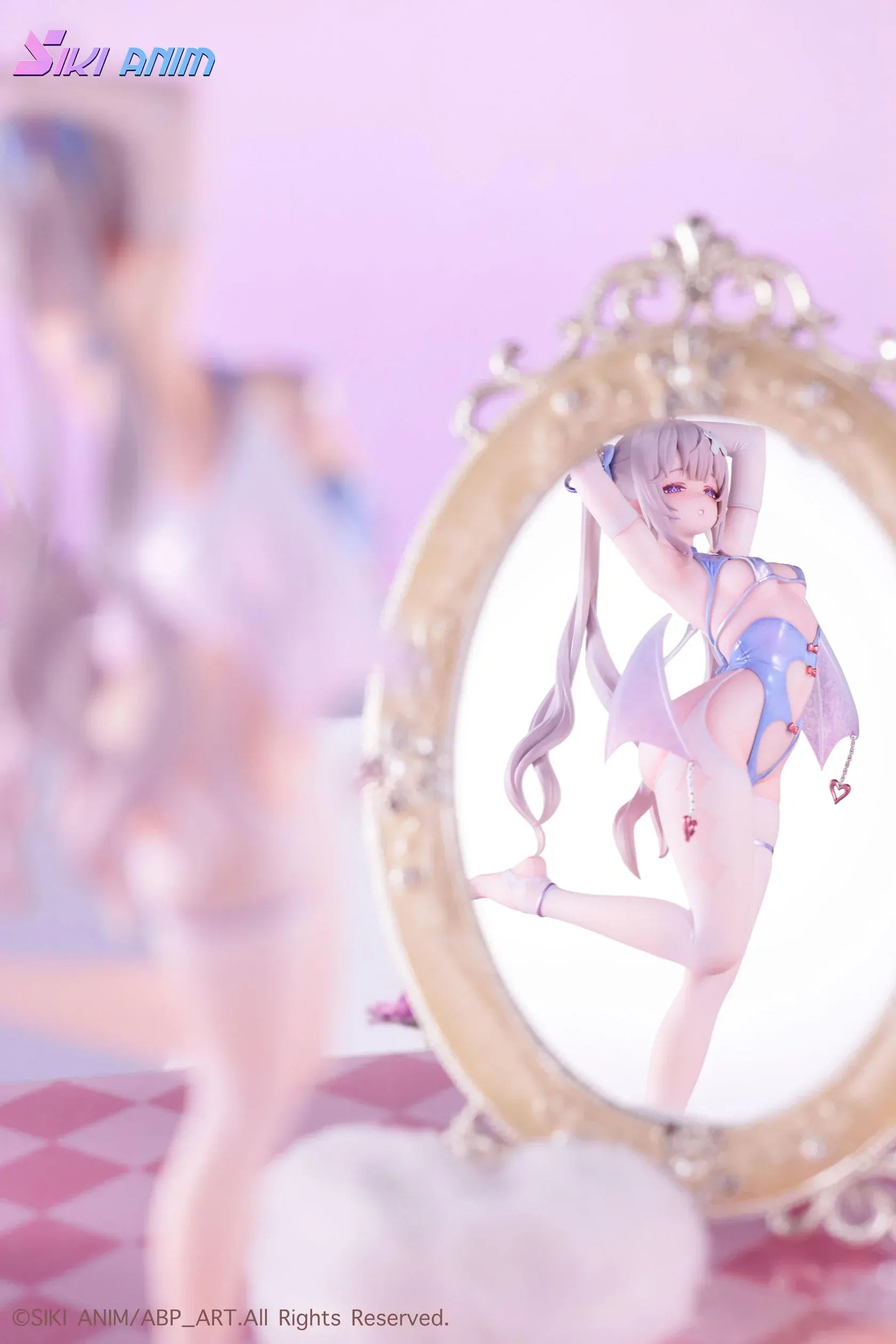 AbP_Art Illustration Sayume 1/6 scale figure with pastel blue outfit, small wings, long silver hair, and heart-shaped display base