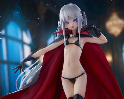 Kirie Kagarino 1/6 scale figure from Bishoujo Mangekyou featuring flowing red cape, black outfit, and silver hair on display base