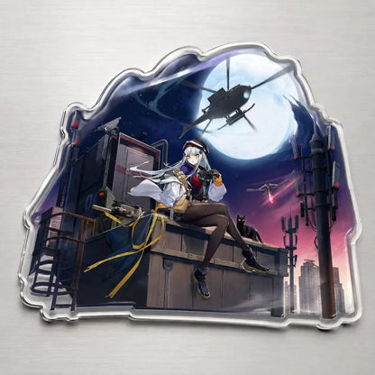 Girls' Frontline Neural Cloud Klukai 1/7 Scale Figure with long silver hair, military-inspired outfit, weapon accessories, seated pose, crate-style base, and bonus item