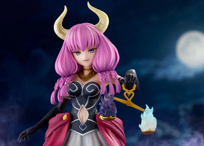 Frieren Beyond Journey’s End Aura the Guillotine 1/7 scale figure with pink hair, horns, flowing red cape, and scales accessory