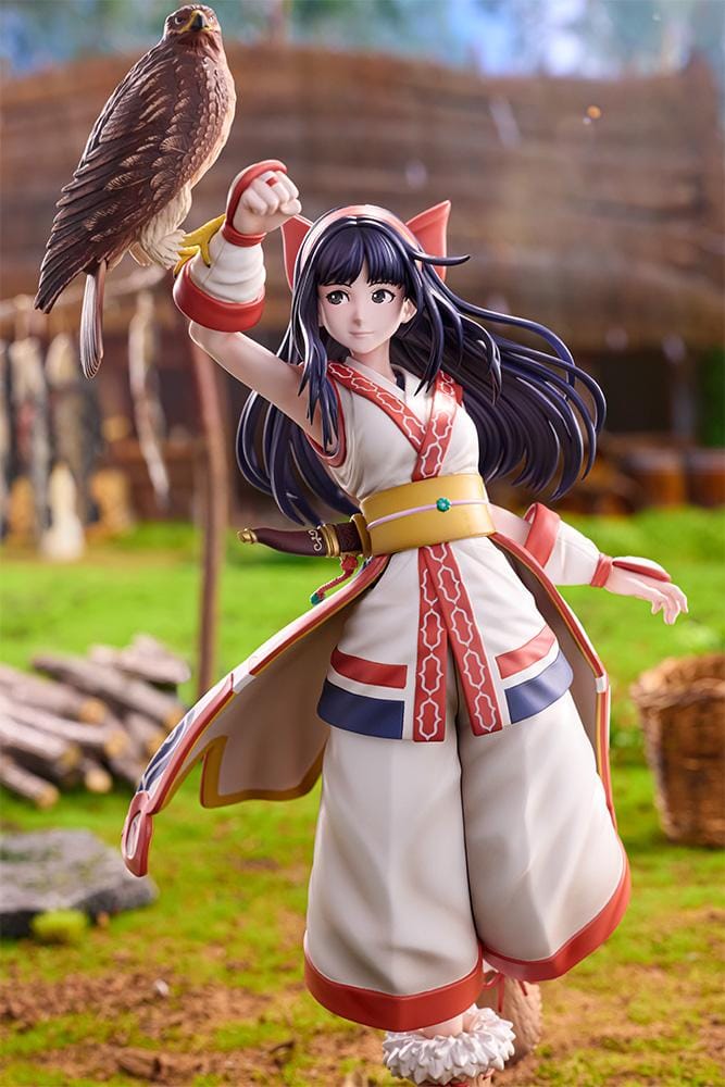 The King of Fighters XV Nakoruru 1/8 Scale Figure featuring Nakoruru in her signature outfit with long dark hair, hawk companion, and themed display base.