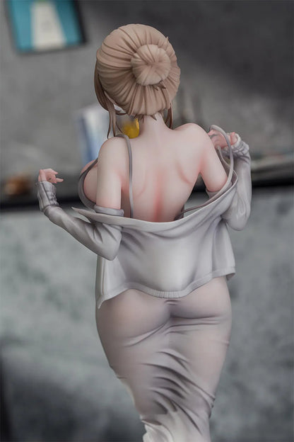 Gwan-E Illustration Muboubi na Erin 1/6 Scale Figure featuring Erin with blonde hair, gray dress, matching heels, and elegant standing pose.