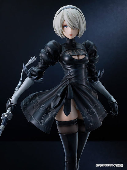 NieR: Automata 2B (YoRHa No.2 Type B) 1/7 Scale Figure in black combat dress holding sword.