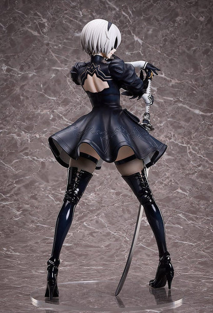 NieR:Automata Ver1.1a 2B (YoRHa No.2 Type B) 1/4 Scale Figure featuring intricate detailing, iconic black dress, and dynamic sword-wielding pose.