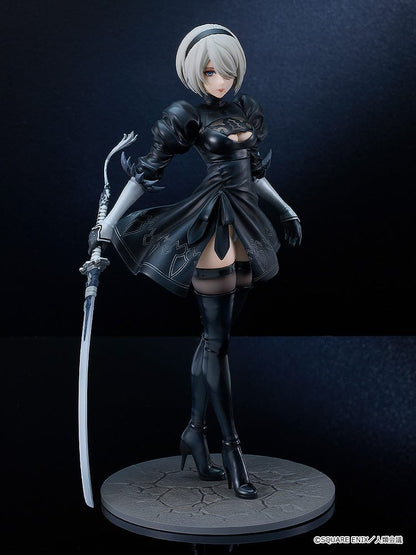 NieR: Automata 2B (YoRHa No.2 Type B) 1/7 Scale Figure in black combat dress holding sword.