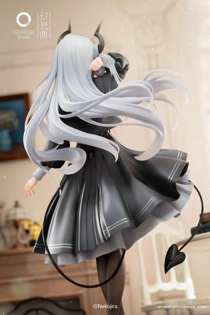 Fantasias Series Thea-chan Apprentice Succubus 1/6 scale figure set featuring two versions with horns tail and silver hair collectible
