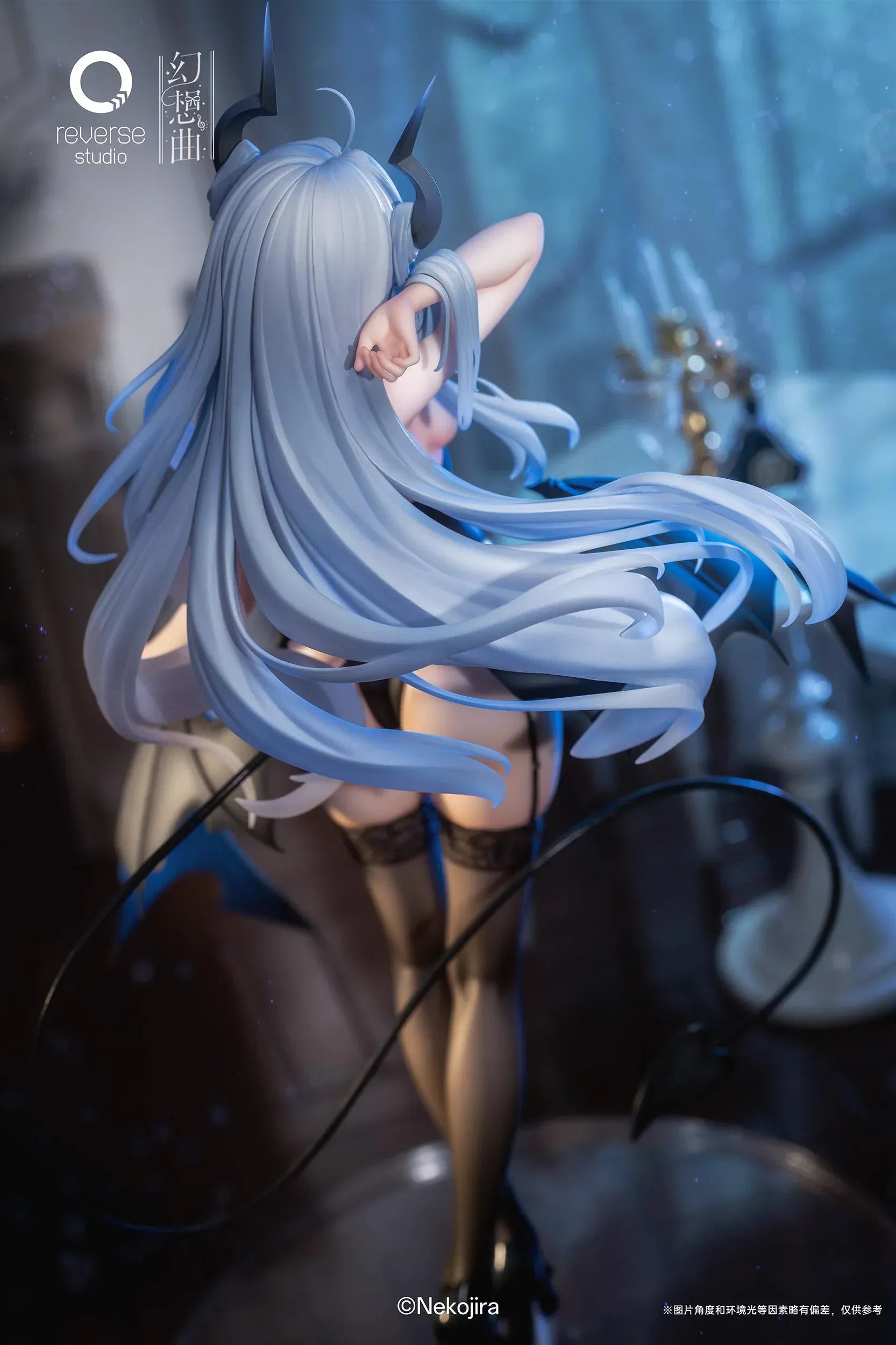 Fantasias Series Thea-chan Apprentice Succubus 1/6 scale figure set featuring two versions with horns tail and silver hair collectible