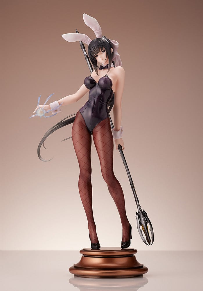 Overlord Narberal Gamma so-bin Bunny Girl Ver. 1/7 Scale Figure in black bunny suit holding a weapon.