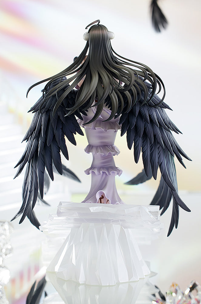 Overlord KD Colle Albedo (10th Anniversary So-bin Ver.) 1/8 Scale Figure, featuring Albedo in a white dress with black wings, standing on an intricately designed base.