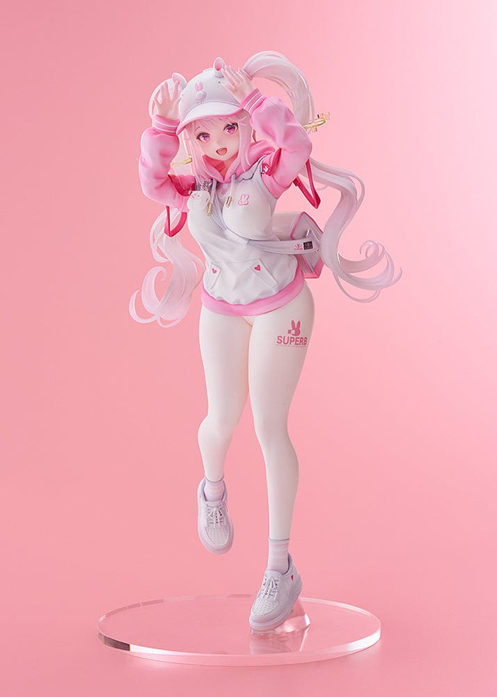 Goddess of Victory: Nikke Alice Sweet Home 1/7 Scale Limited Edition Figure with a joyful expression, bunny-themed hoodie, and flowing twin tails.