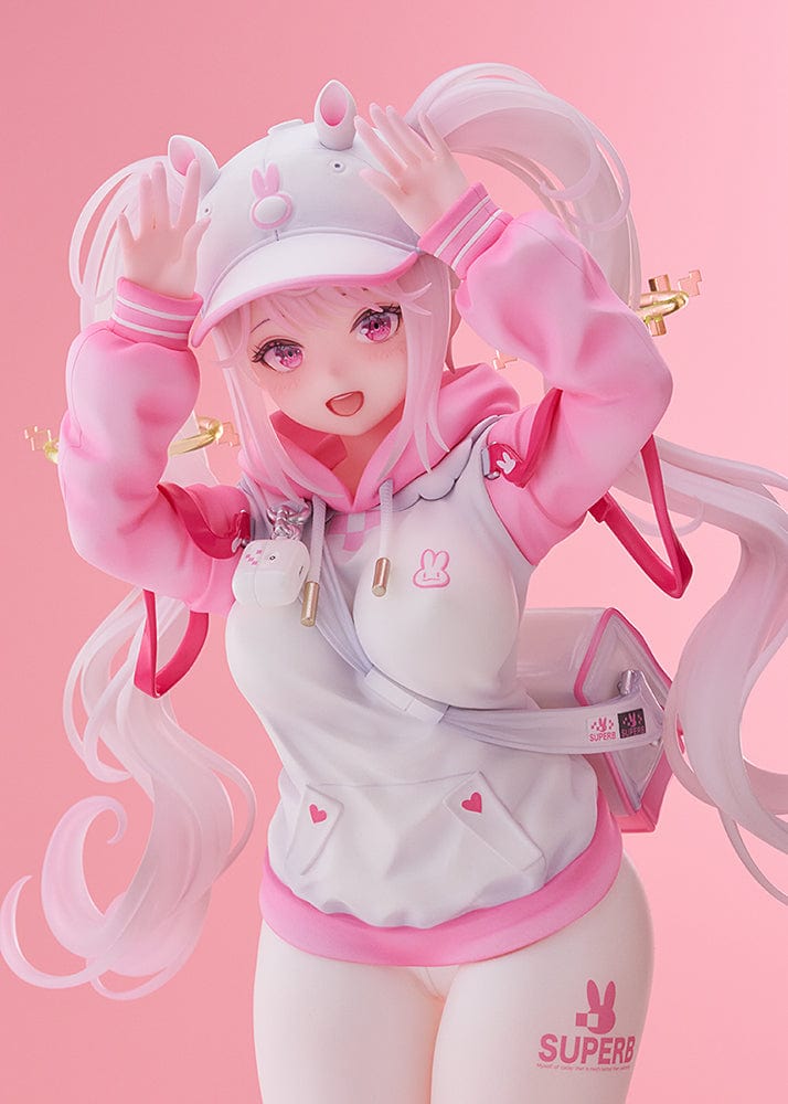 Goddess of Victory: Nikke Alice Sweet Home 1/7 Scale Limited Edition Figure with a joyful expression, bunny-themed hoodie, and flowing twin tails.