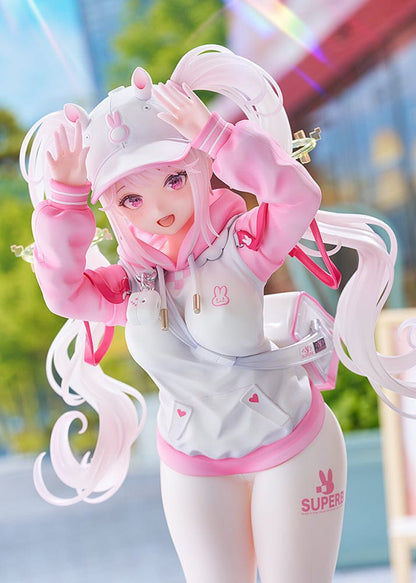 Goddess of Victory: Nikke Alice Sweet Home 1/7 Scale Limited Edition Figure with a joyful expression, bunny-themed hoodie, and flowing twin tails.