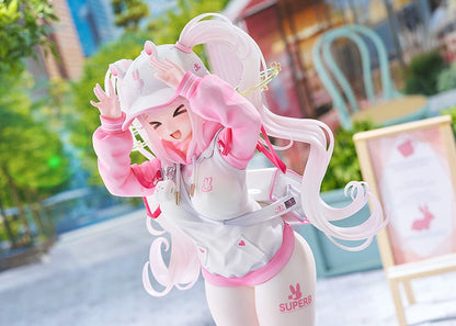 Goddess of Victory: Nikke Alice Sweet Home 1/7 Scale Limited Edition Figure with a joyful expression, bunny-themed hoodie, and flowing twin tails.