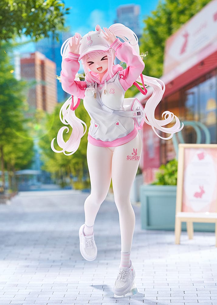 Goddess of Victory: Nikke Alice Sweet Home 1/7 Scale Limited Edition Figure with a joyful expression, bunny-themed hoodie, and flowing twin tails.